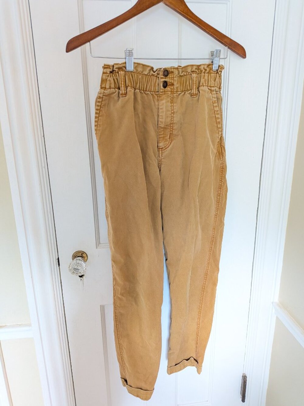 Universal Thread Paper Bag High-waist Mustard Pants